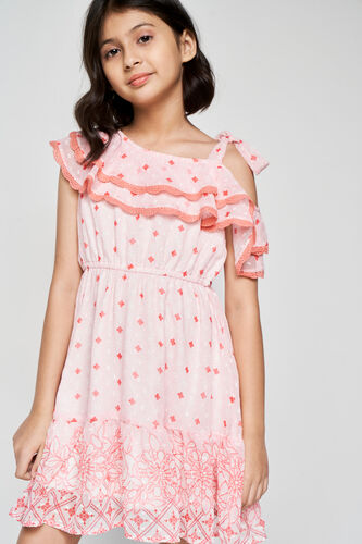 Peach One-Shoulder Dress, Peach, image 4